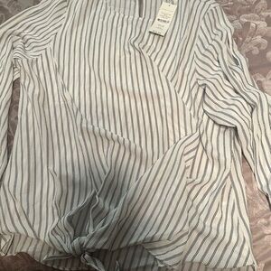 Plaid blouse xl , black and white stripes. Brand new never worn